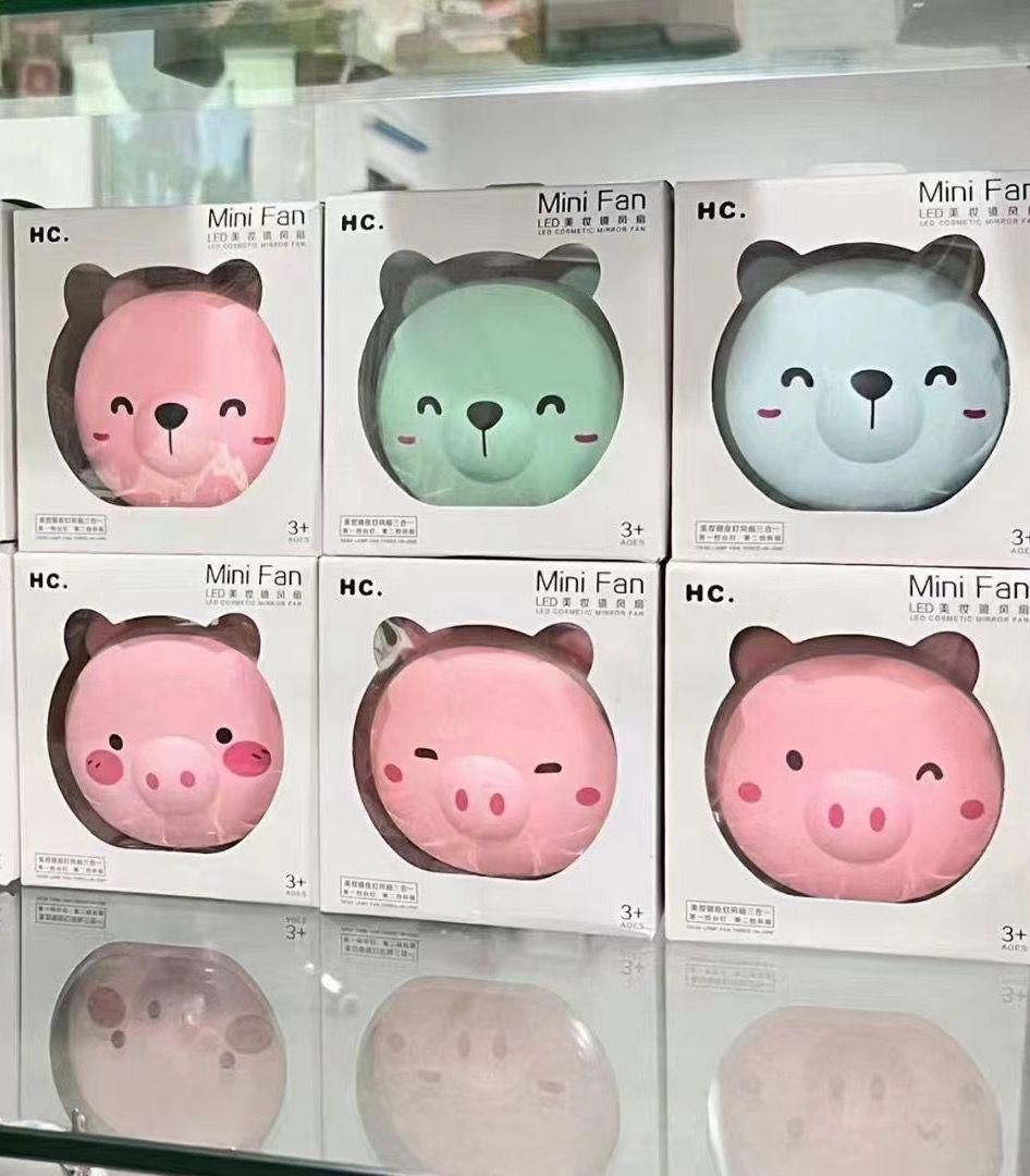 PiggyGlow™ LED Mirror Pocket Fan