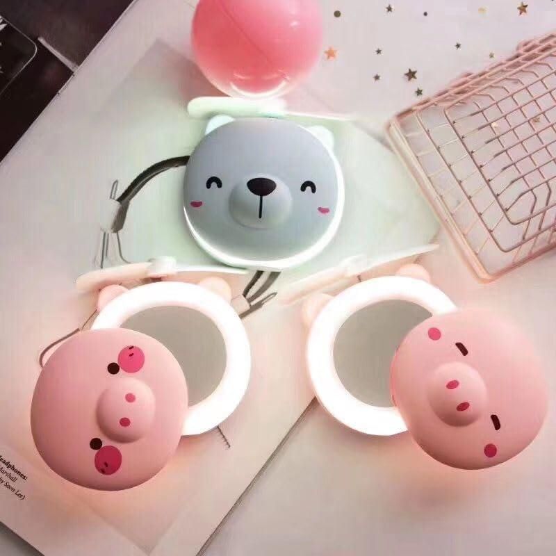PiggyGlow™ LED Mirror Pocket Fan