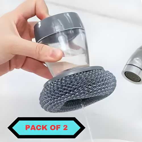 CleanGrip™ Soap Dispensing Scrub Brush – Effortless Kitchen Cleaning (2 Pack)✨