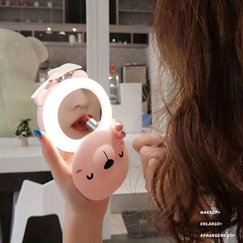PiggyGlow™ LED Mirror Pocket Fan